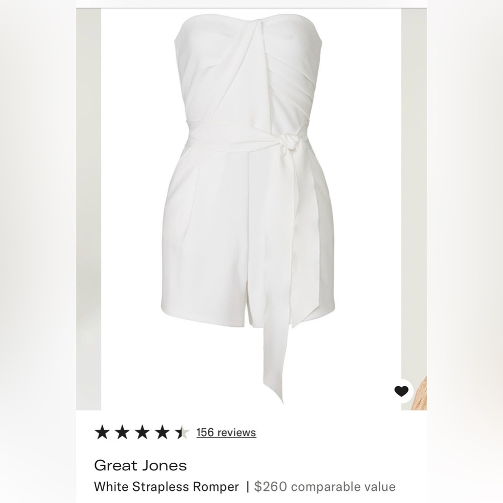 Great Jones White Crepe Strapless Romper outfit - Picture 10 of 16